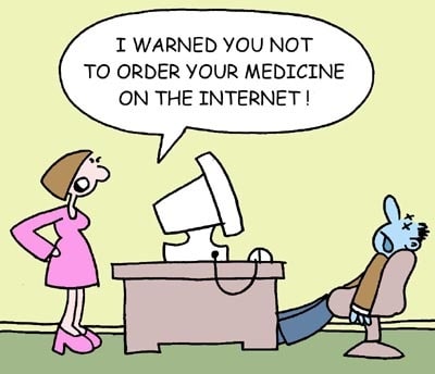 Online Pharmacy Cartoon