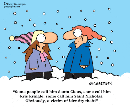 Winter Funny Cartoon Santa