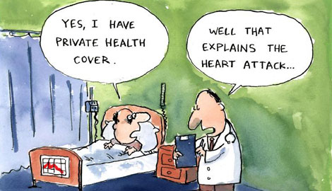 Private Health Cover Cartoon