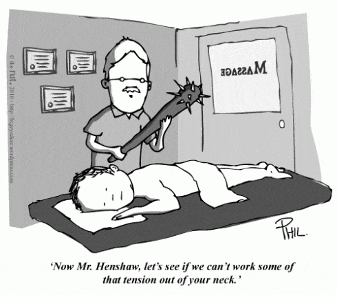 Massage Funny Cartoon