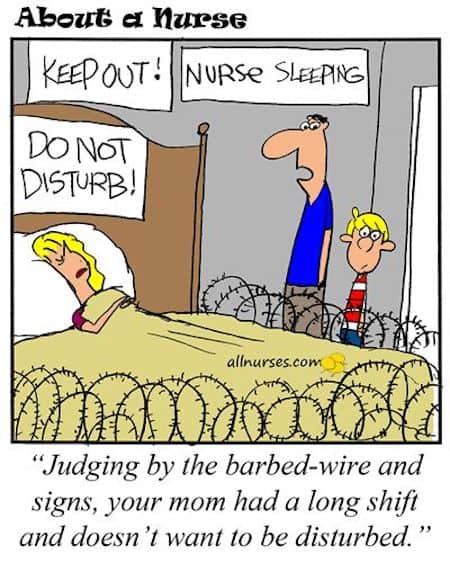 Nurse Sleeping Funny Cartoon