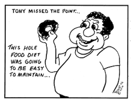 Hole Food Diet Funny Cartoon