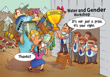 Women and Water Funny Cartoon
