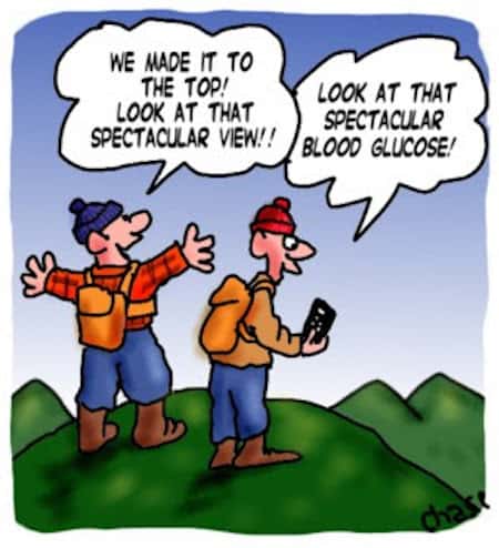 Diabetic Climber Funny Cartoon