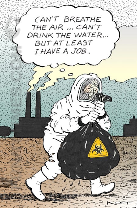 Pollution and Job Funny Cartoon