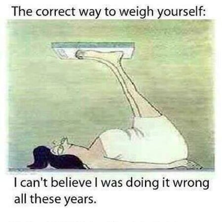 Funny Weight Loss Cartoon Weighing