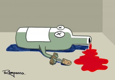 Funny Wine Suicide Cartoon