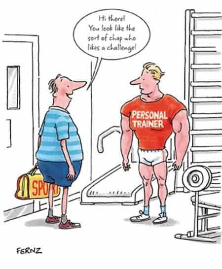 Funny Fitness Trainer Cartoon