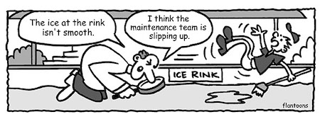 Funny Slippery Ice Rink Cartoon