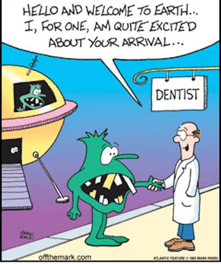 Funny Misaligned Teeth Alien Cartoon