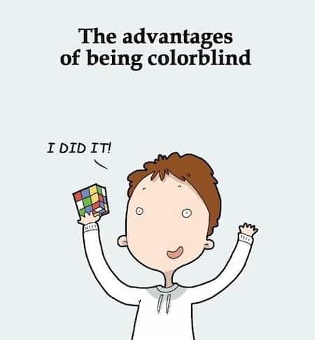 Funny Colour Blind Benefits Cartoon