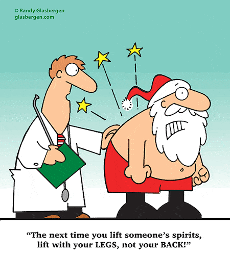 Funny Santa Chiropractor Cartoon