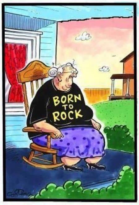 Funny Old Age Rocking Cartoon