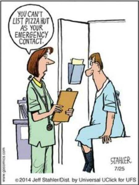Funny Emergency Contact Cartoon