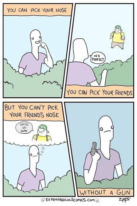 Funny Picking Nose Cartoon