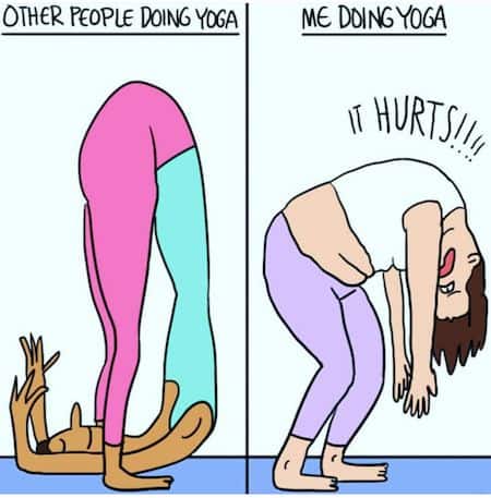 Funny Yoga Exercises Cartoon