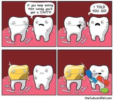 Funny Dental Crown Cartoon