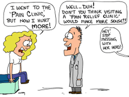Funny Pain Clinic Cartoon